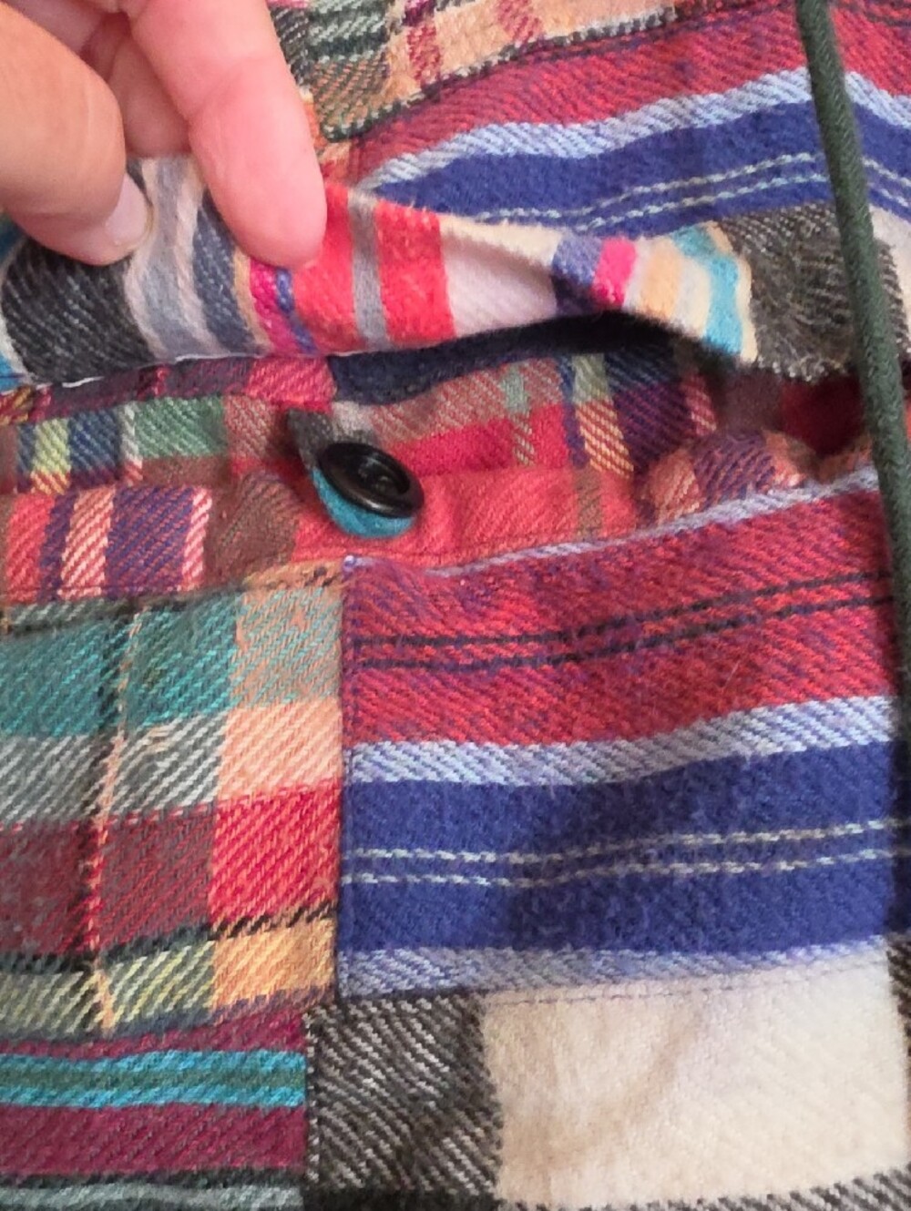 Boho Multi-Color Patchwork Hooded Jacket - Picture 8 of 10